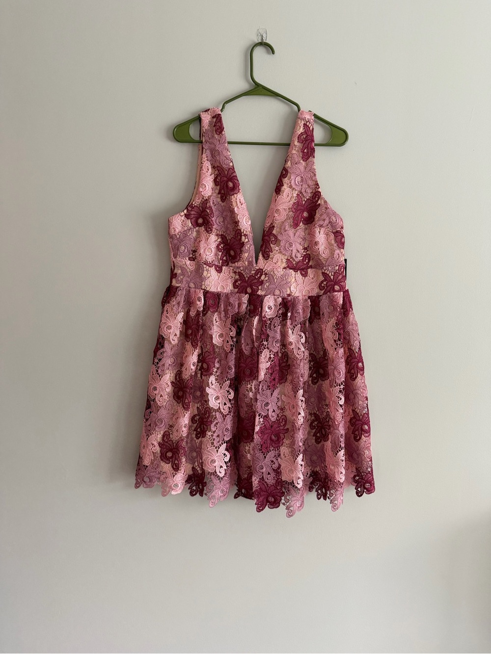 Pink floral mini dress